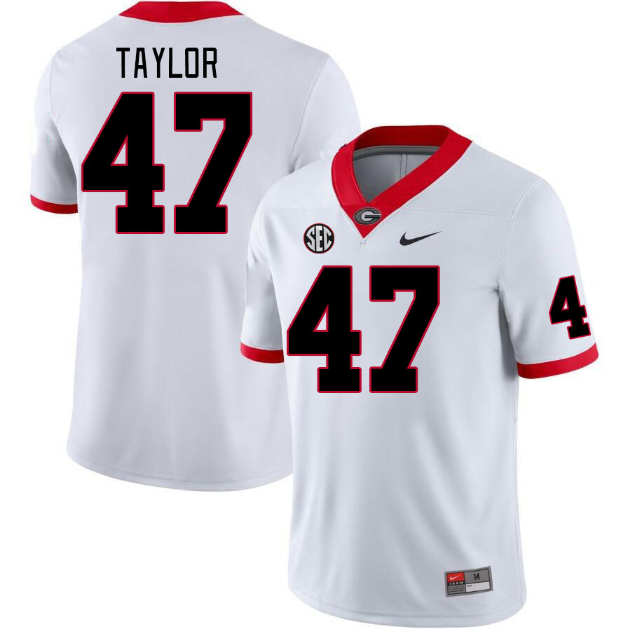 Men #47 Will Taylor Georgia Bulldogs College Football Jerseys Stitched-White